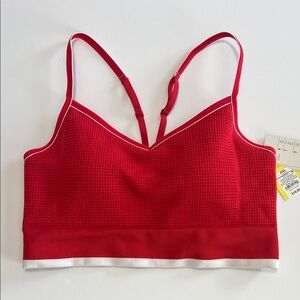 All in Motion Red Sports Bra with White Trim